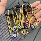 Round glass evil eye bracelet