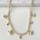 Enamel eye charm tennise necklace