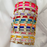 Handmade round zircon bracelet