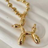 6mm Dots chain with big dog pendant