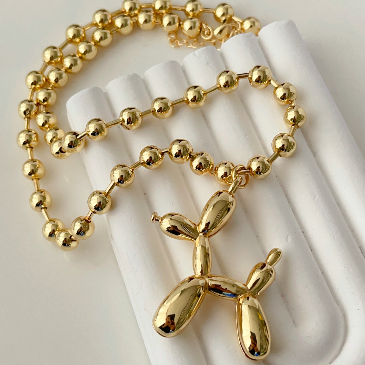 6mm Dots chain with big dog pendant