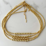 Brass gold bead necklace