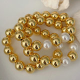 12mm Gold ball pearl bracelet