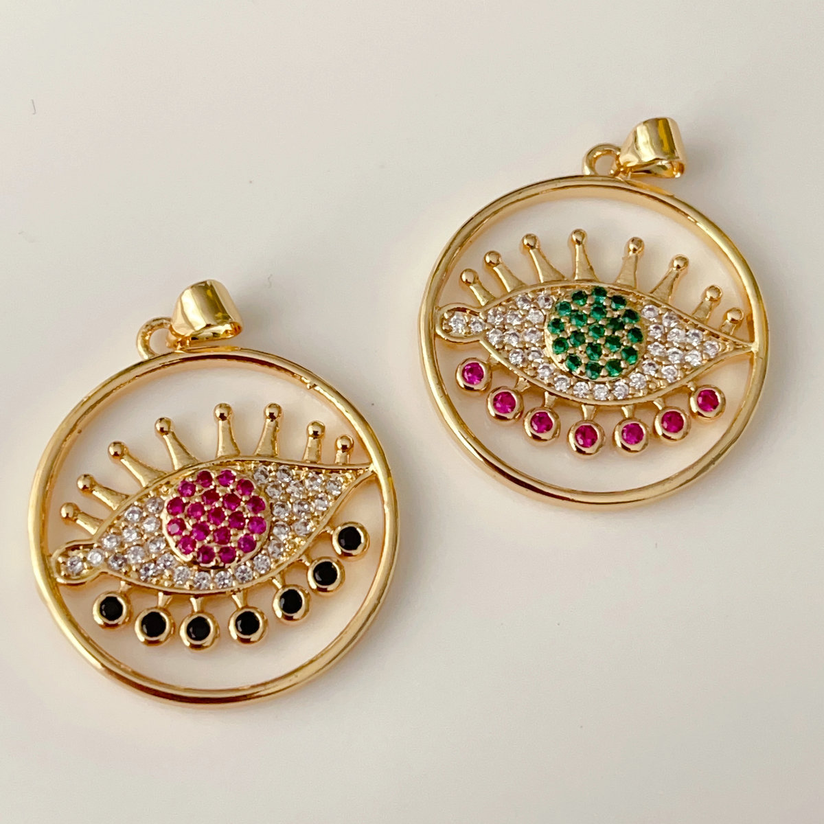 Pave eye pendant