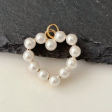 Glass pearl heart charm