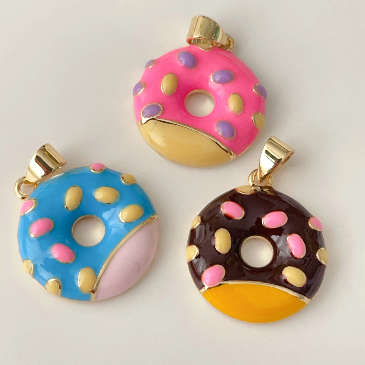 Enamel doughnut pendant