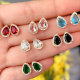 Pave water drop earrings stud