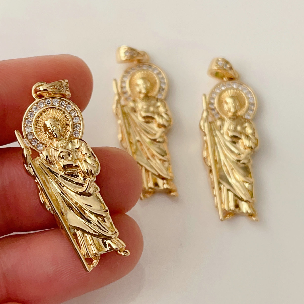 Pave virgin mary charm