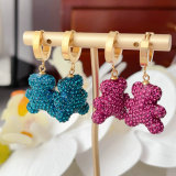 Crystal bear earrings