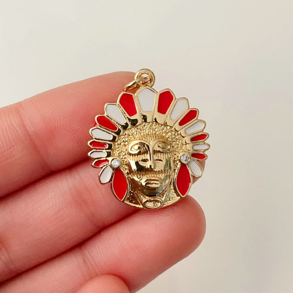 Pave Indian style pendant