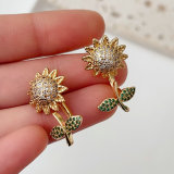 Pave Sunflower earrings