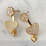 Pave heart earrings
