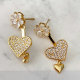 Pave heart earrings
