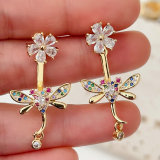 Pave dragonfly earrings