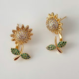 Pave Sunflower earrings