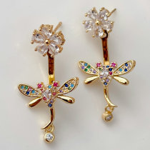 Pave dragonfly earrings