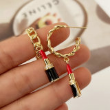 Enamel lip earrings