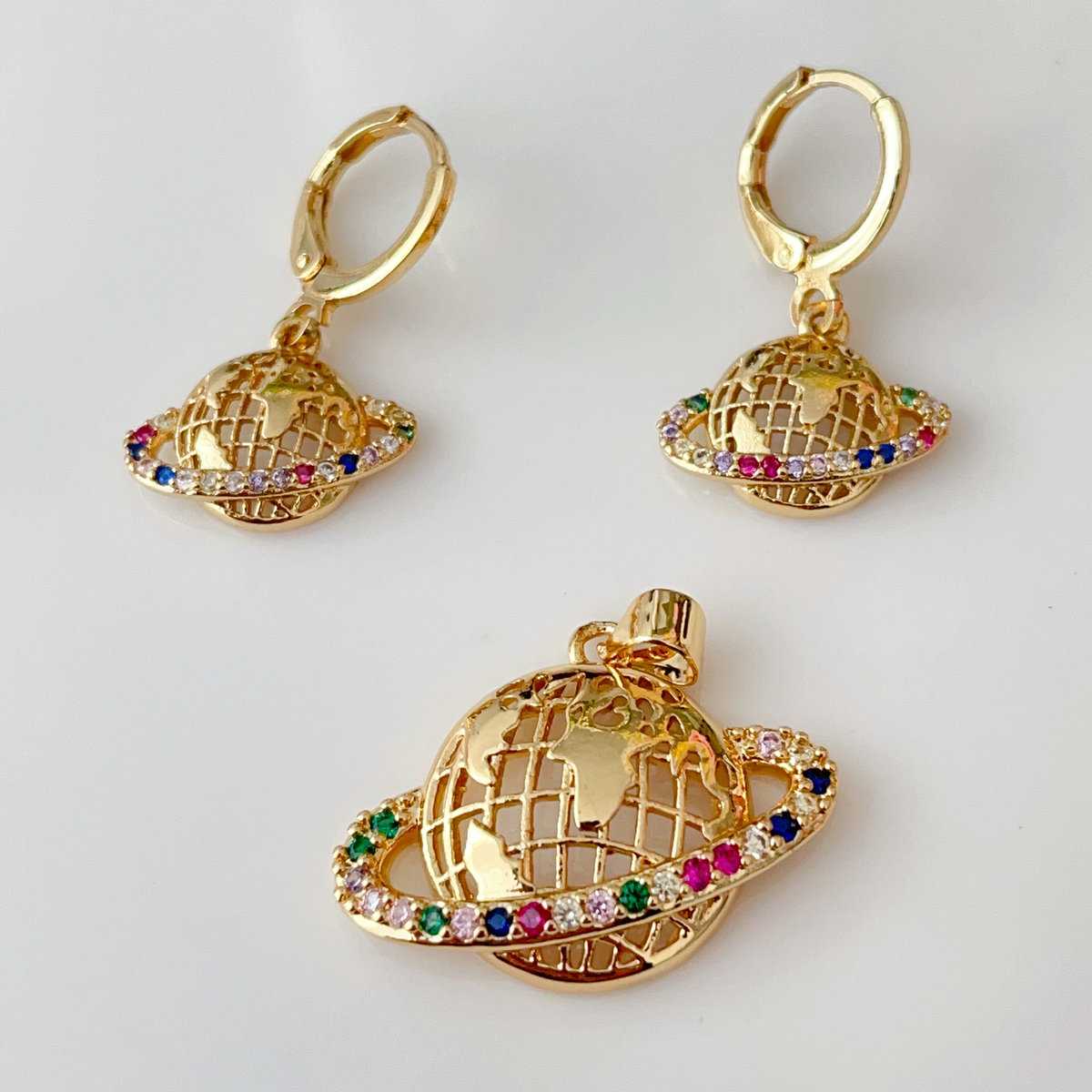 Colorful planet set earrings