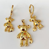 Gold bear set earrings