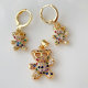 Colorful bear earrings with pendant set
