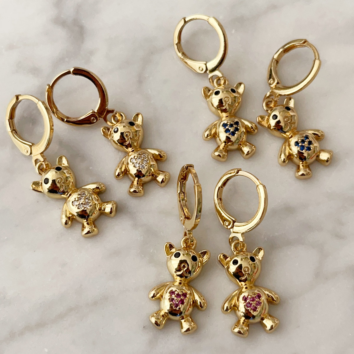 Bear drop earrings