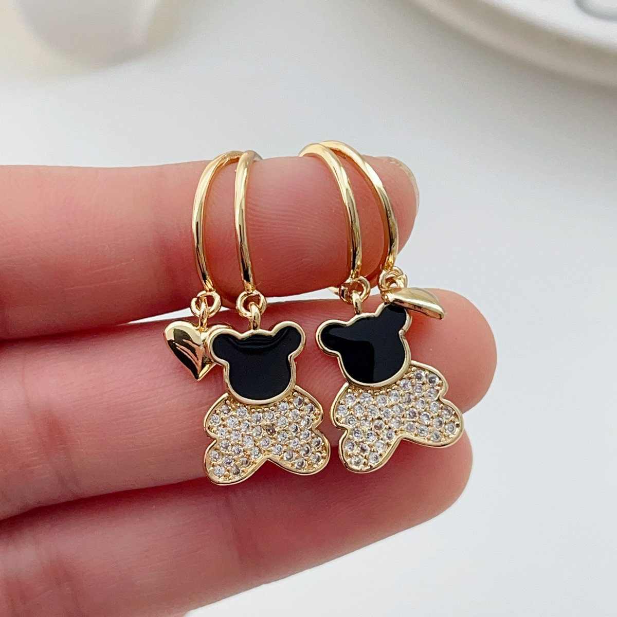 Black bear earrings