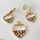 Set coloful heart earrings