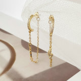 Pave long chain earrings