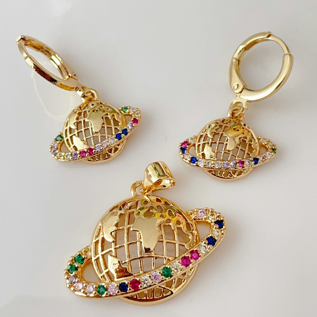 Colorful planet set earrings