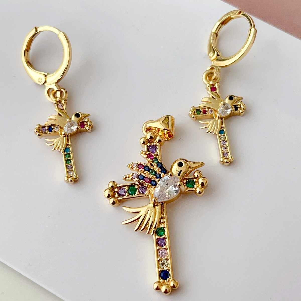 Colorful bird set earrings