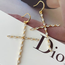 Pave cross pendant earrings