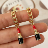 Enamel lip earrings