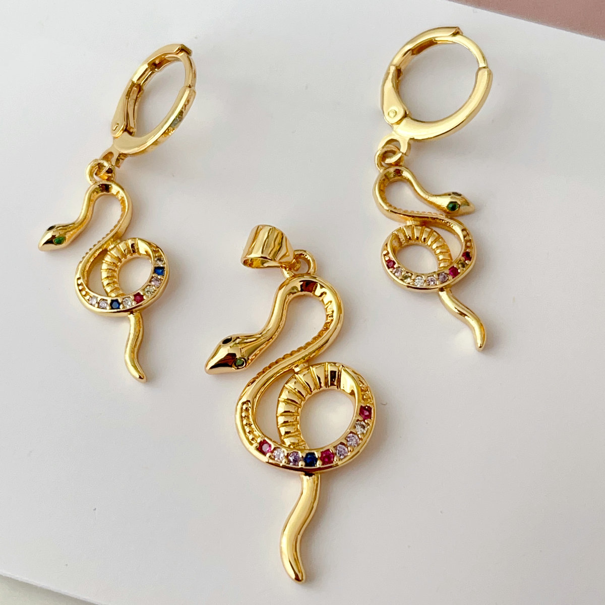 Set snake earrings