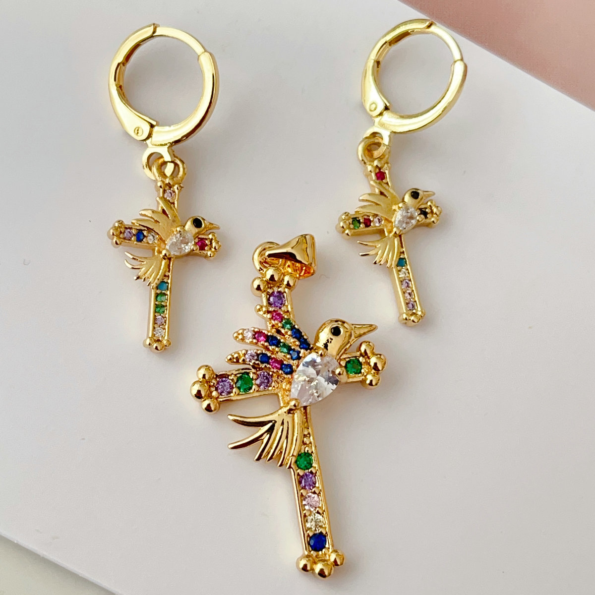 Colorful bird set earrings
