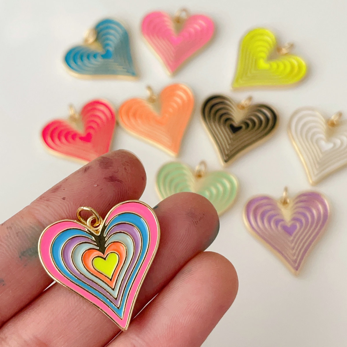Enamel heart pendant