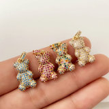 Pave small bear charm