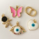 Eye . butterfly , bear charm