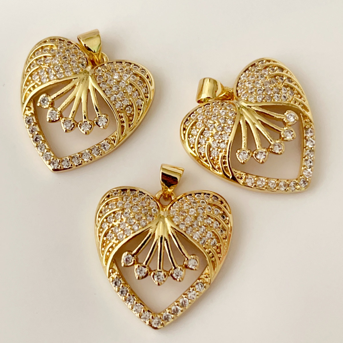 Pave heart charm