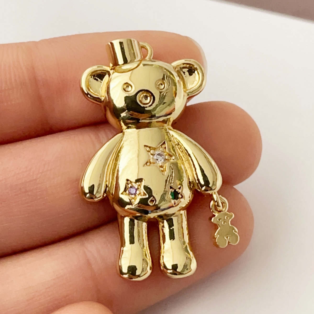 Pave bear pendant