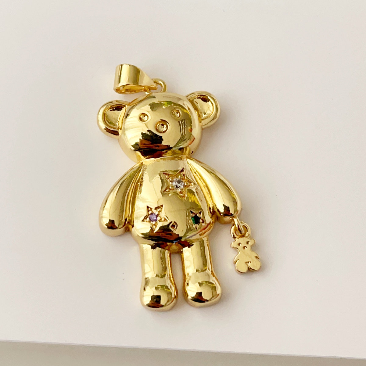 Pave bear pendant