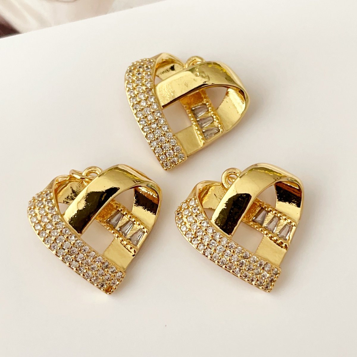 Pave heart charm