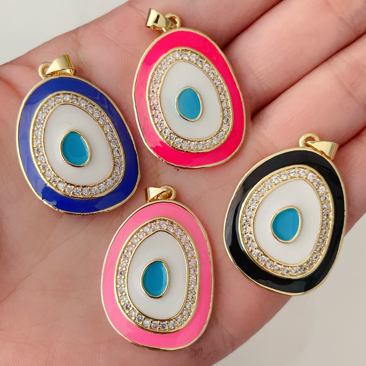 Enamel eye pendant
