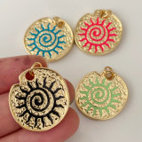 Enamel sun pendant