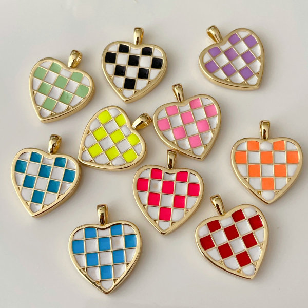 Enamel heart charm