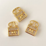 Small pave bag charm