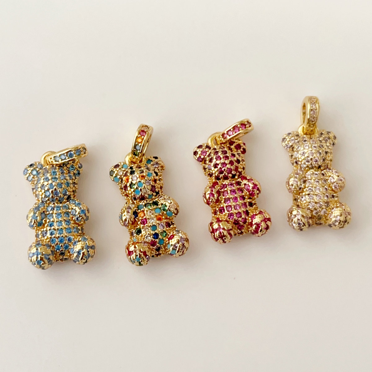 Pave small bear charm
