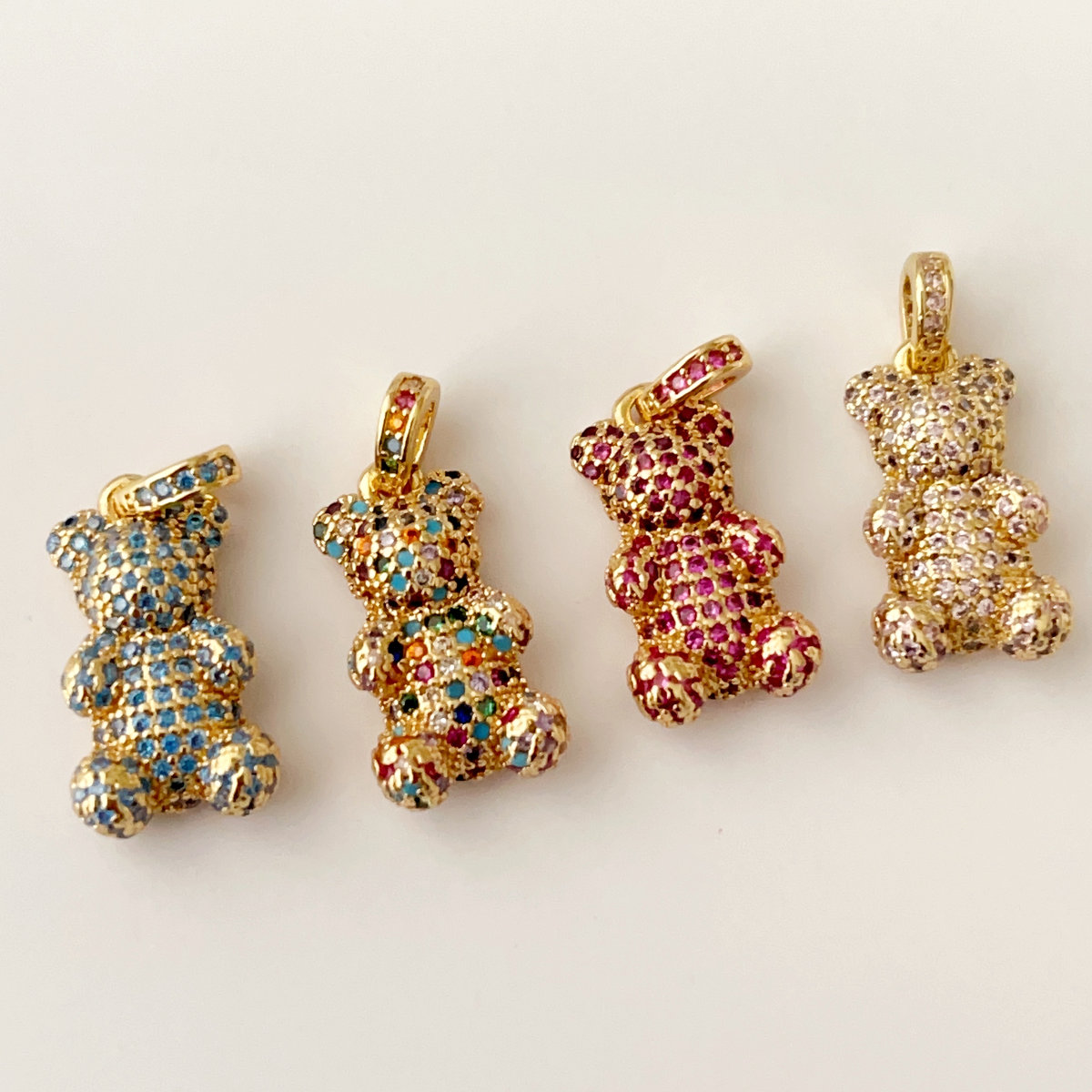 Pave small bear charm