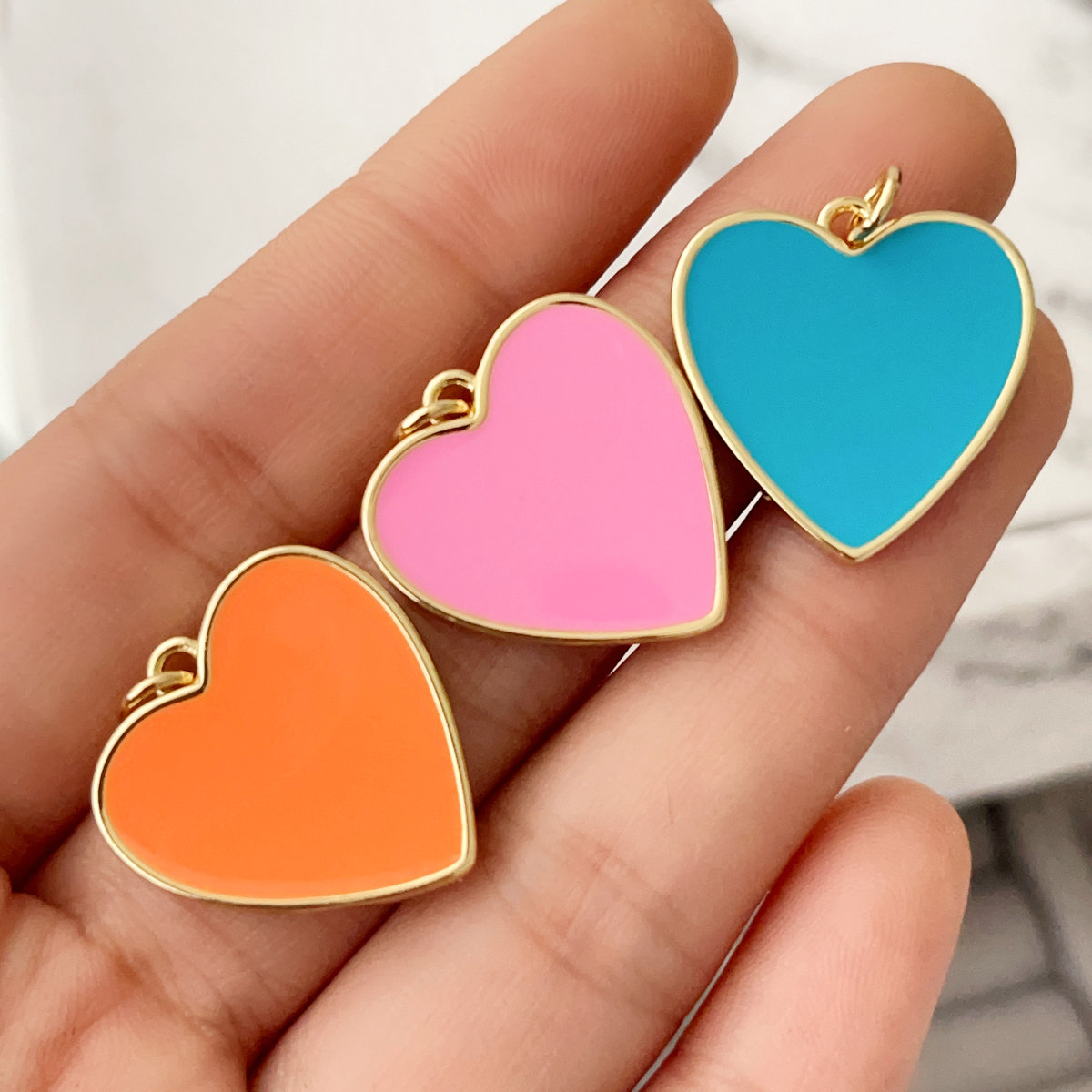 Enamel heart charm