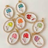 Enamel flower pendant