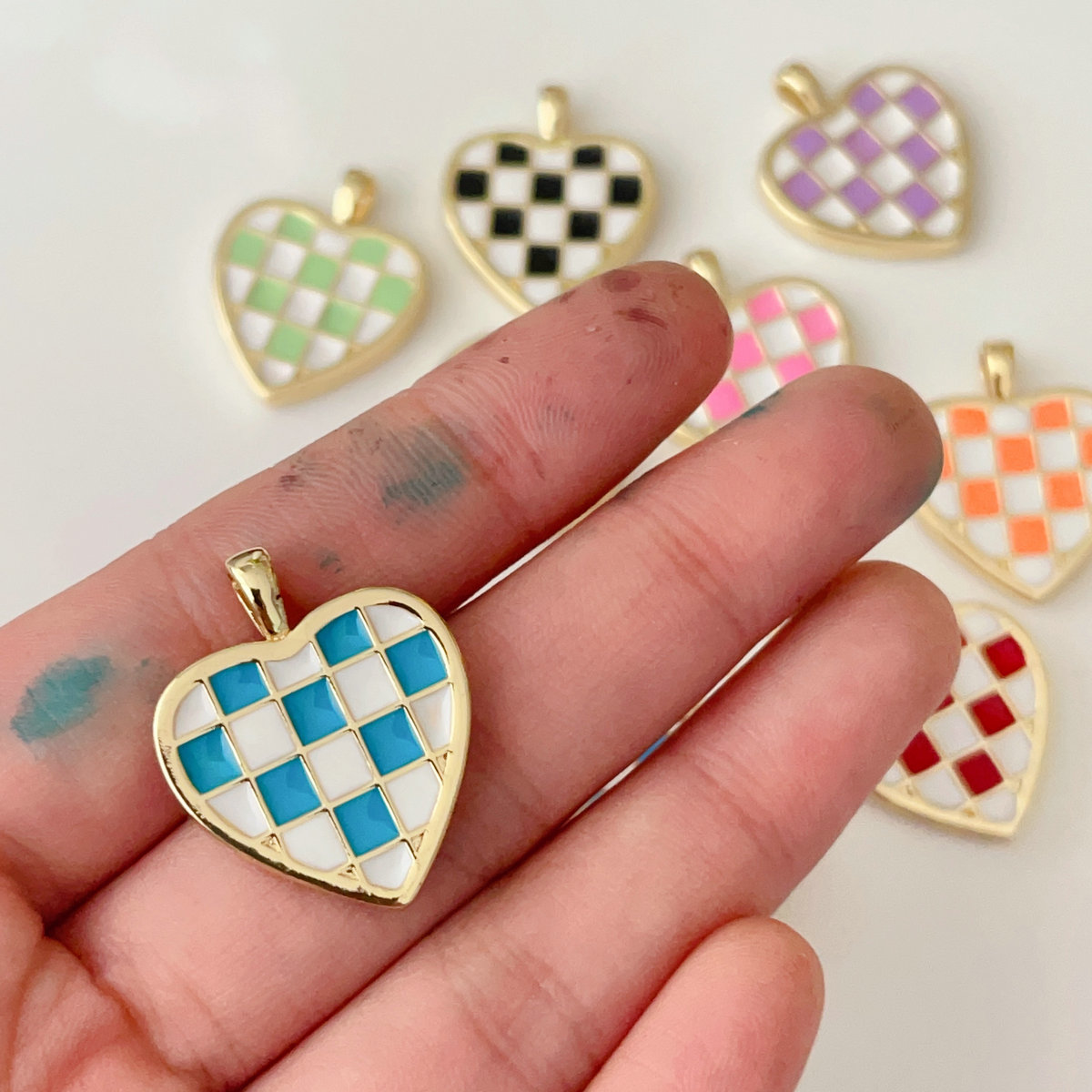Enamel heart charm